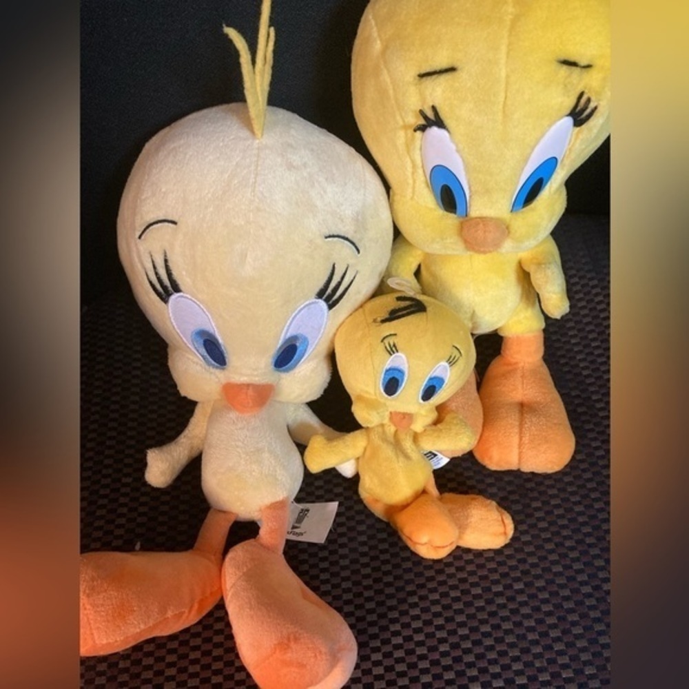 3 Vintage tweety bird plushies